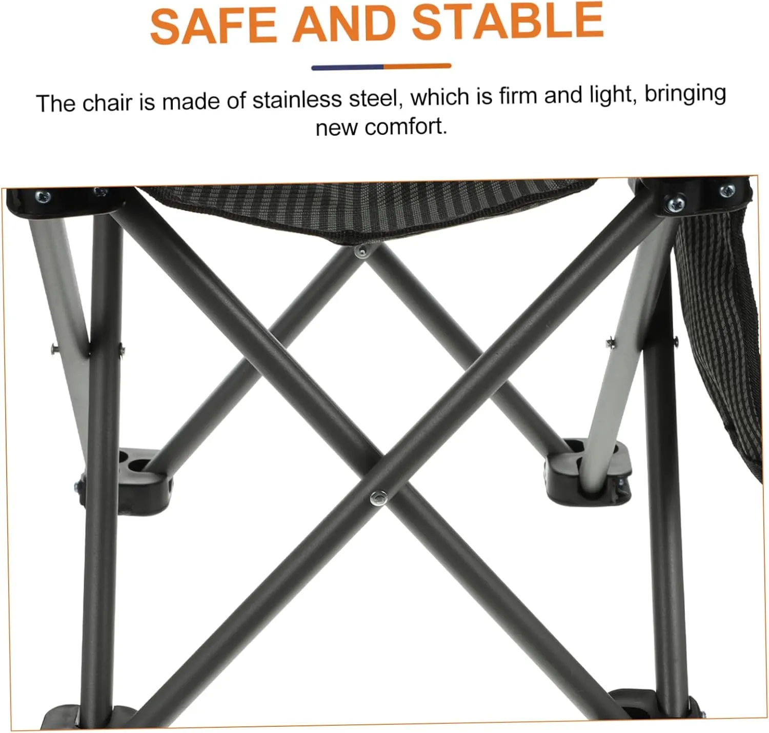 Outdoor Folding Chair Portable Camping Stool with Storage Bag Comfortable Stable
