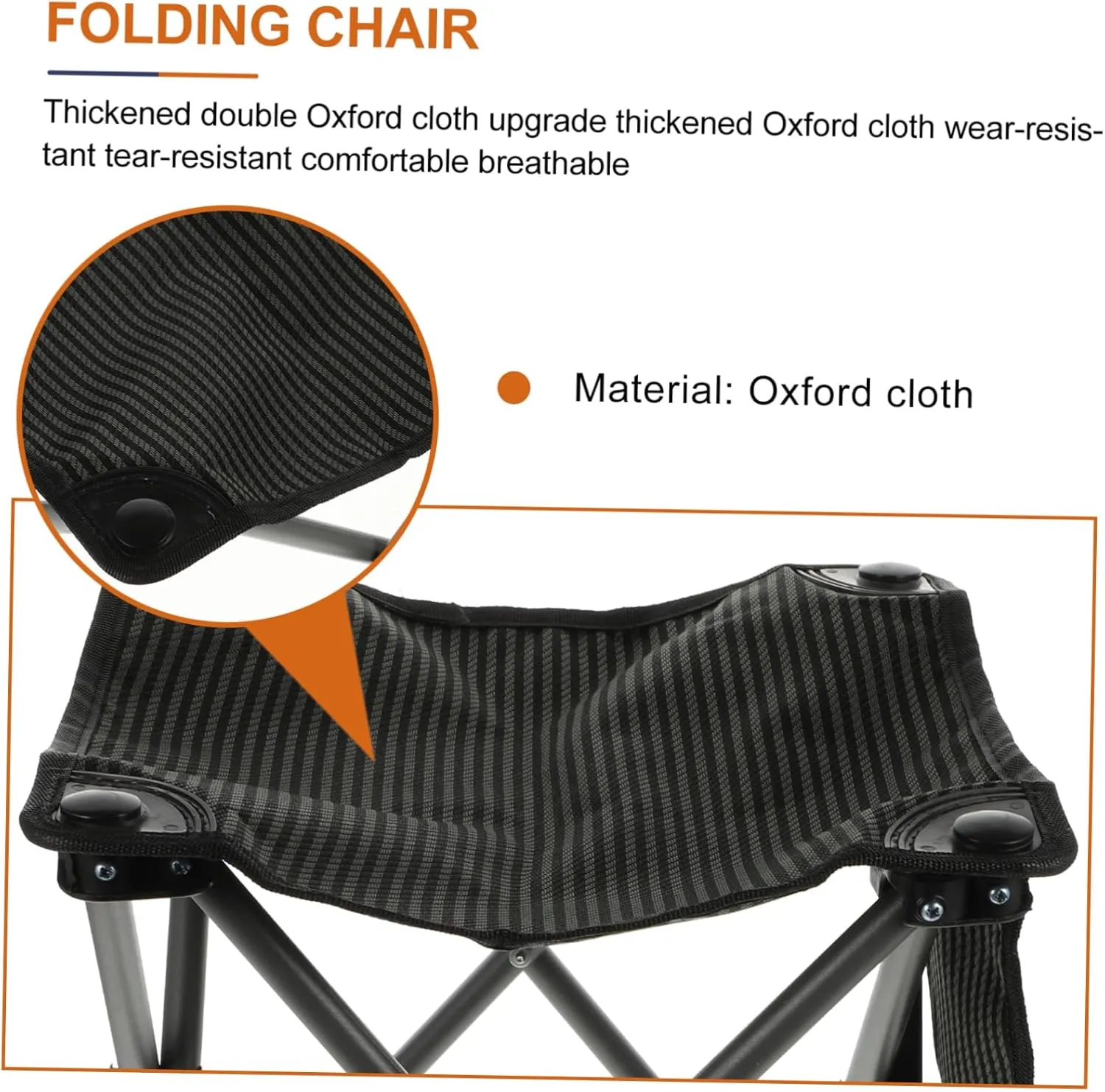 Outdoor Folding Chair Portable Camping Stool with Storage Bag Comfortable Stable