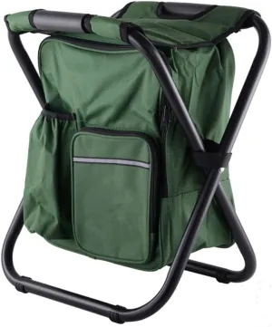 Outdoor Folding Chairs Fishing Backpack Chair Portable Camping Stool Foldable Chair with Double Layer Oxford Fabric Cooler Bag for Fishing/Beach/Camping/House/Outing