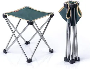 Outdoor Portable Folding Stool Aluminum Alloy Bracket Comfortable and Stable Camping Fishing Stool Simple Folding Stool Stool, Vert