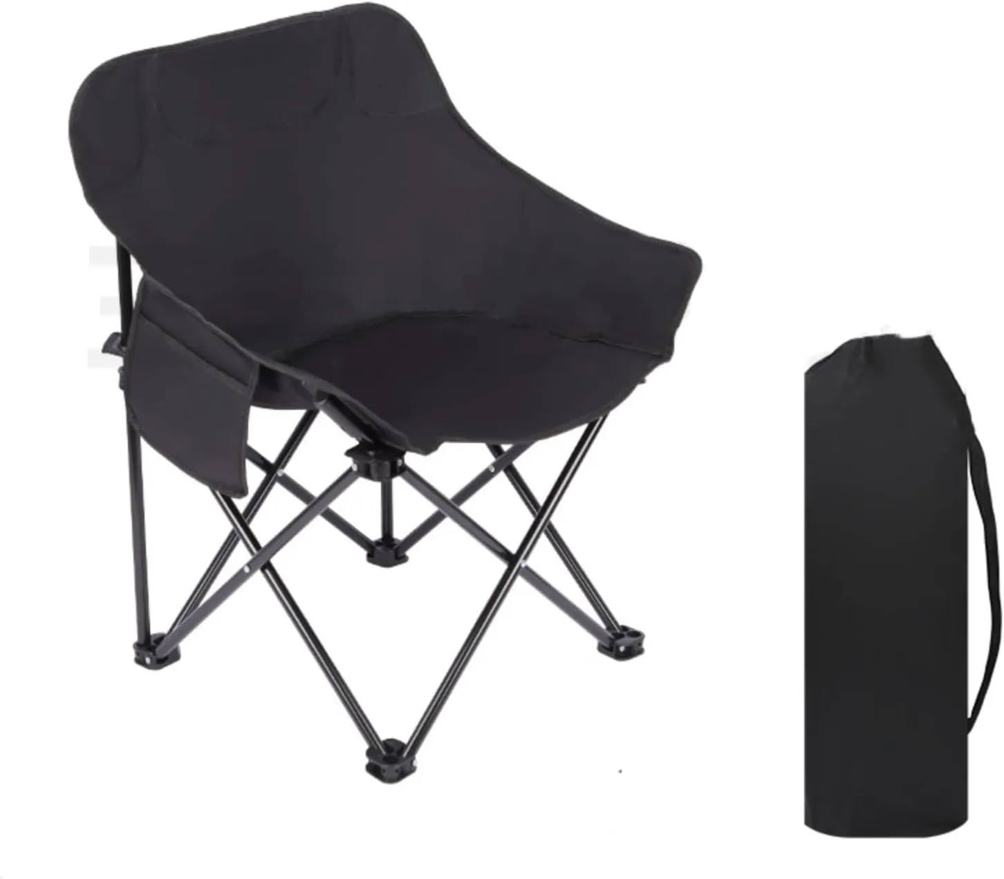 Outdoor Portable Ultra Light high Back Chair, Camping Folding Chair, Fishing Moon Chair