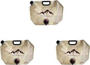 Outdoor Water Storage Bag, 8L Collapsible Water Bag BPA Free Plastic Car Water Container for Camping Hiking Backpack Emergency(3PCS)