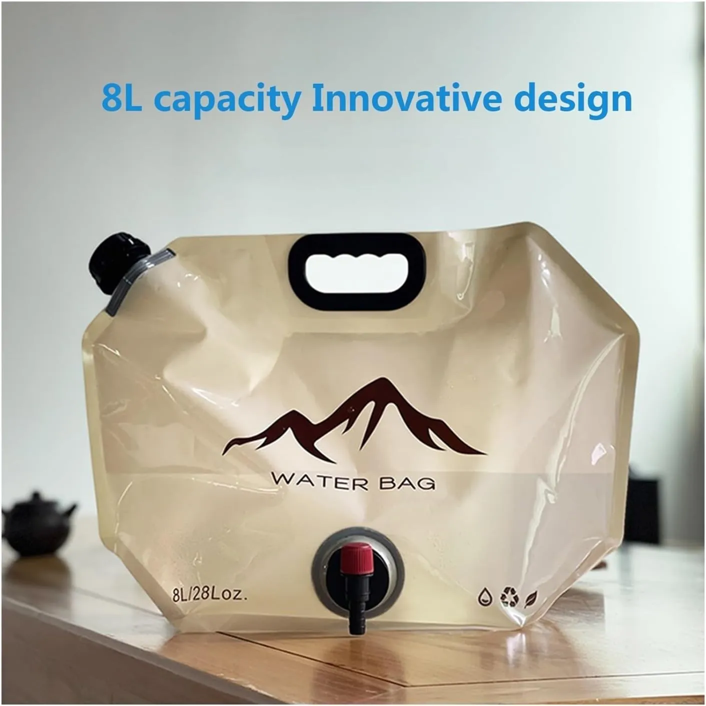 Outdoor Water Storage Bag, 8L Collapsible Water Bag BPA Free Plastic Car Water Container for Camping Hiking Backpack Emergency(3PCS)