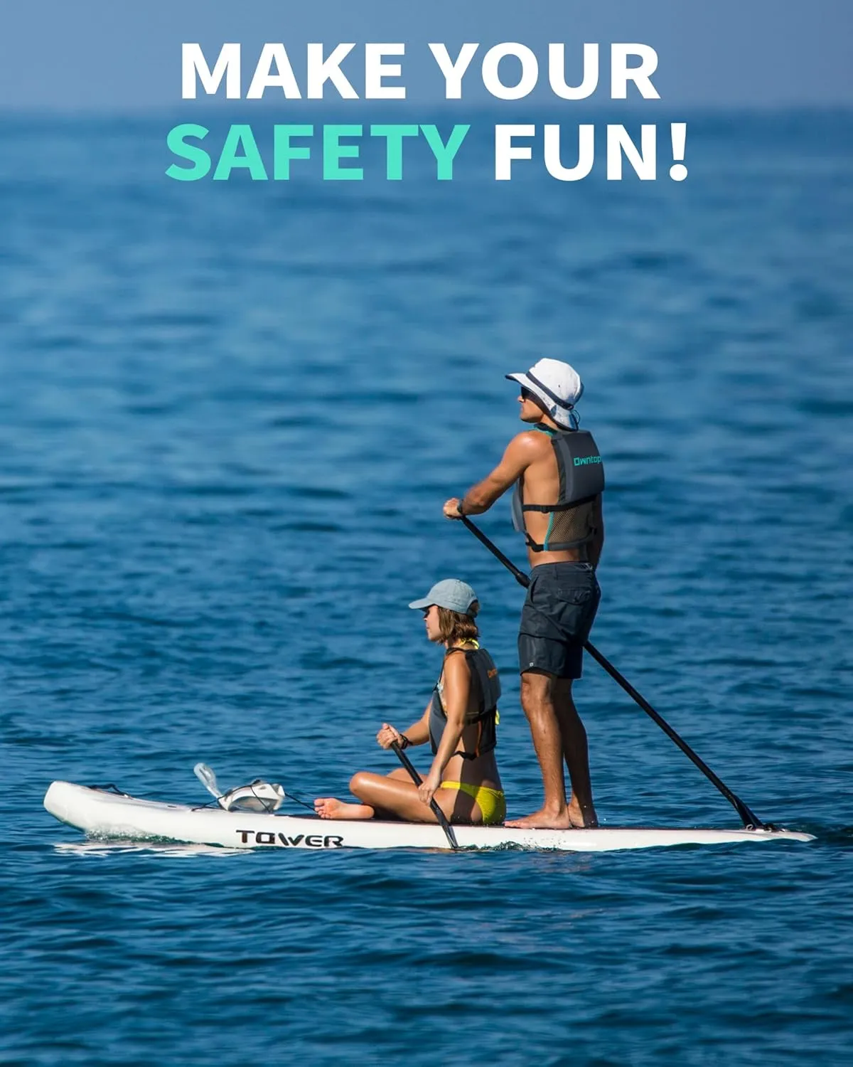 Owntop Adult Swim Vest - Adjustable Safety Strap & Premium Buoyancy for Paddle Sports, Kayaking, Canoeing, Boating