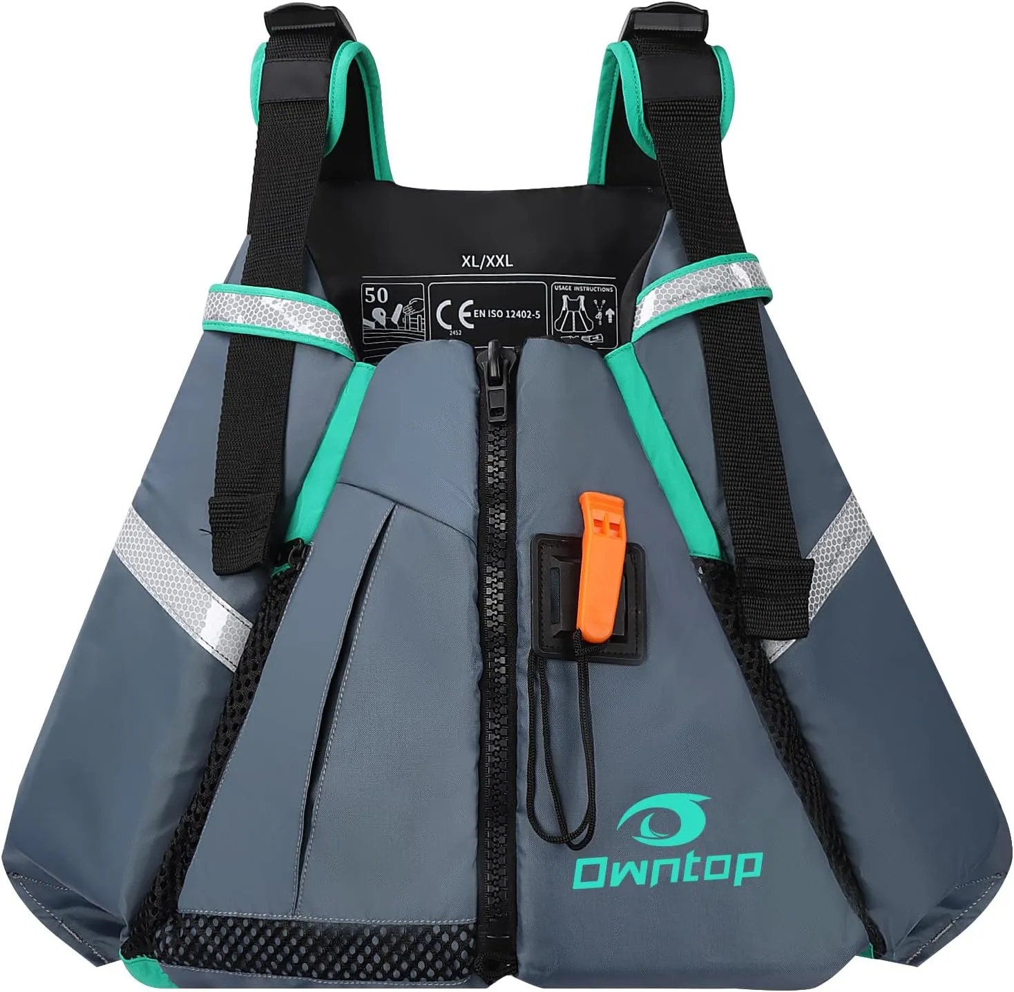 Owntop Adult Swim Vest - Adjustable Safety Strap & Premium Buoyancy for Paddle Sports, Kayaking, Canoeing, Boating