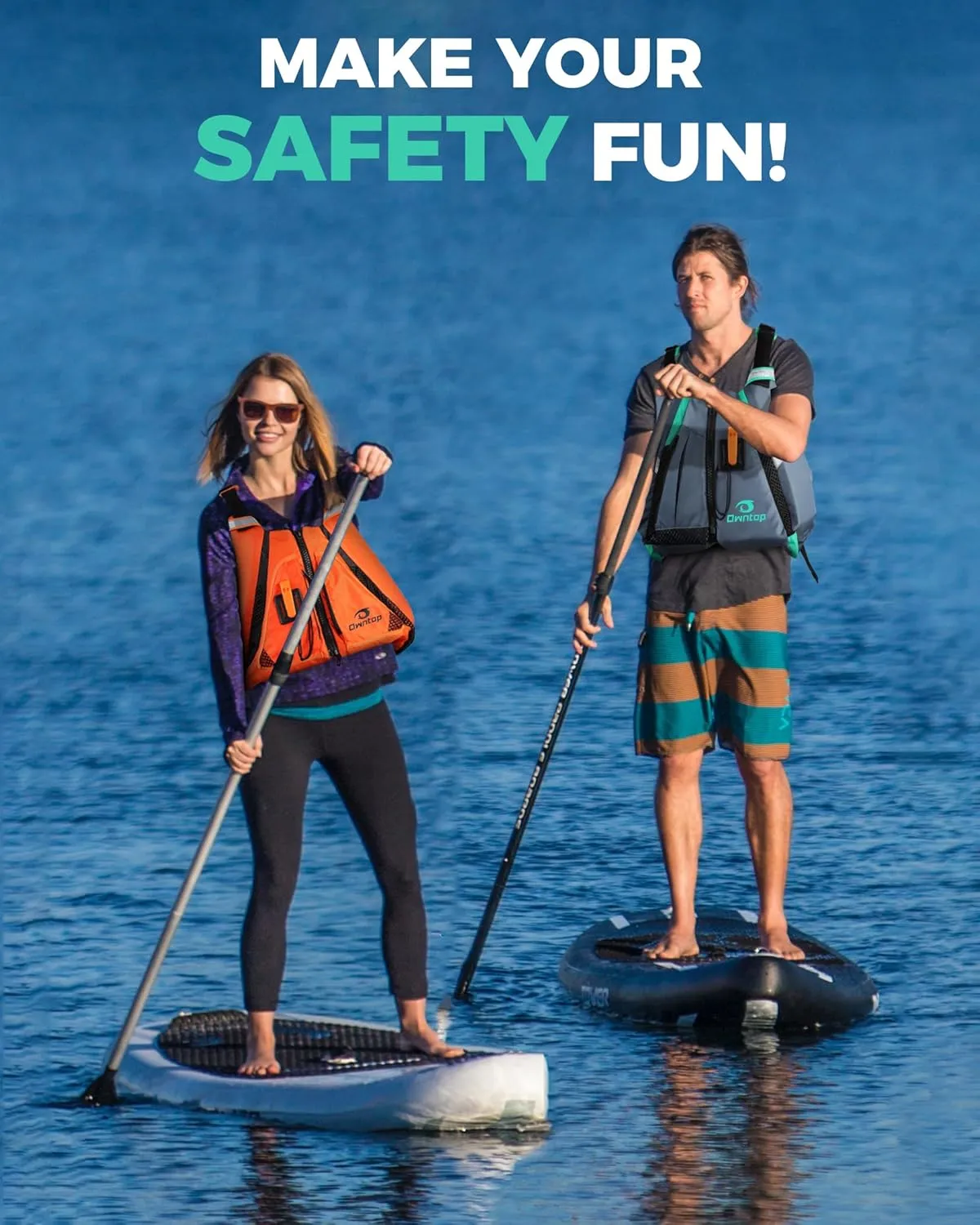 Owntop Adult Swim Vest - Adjustable Safety Strap & Premium Buoyancy for Paddle Sports, Kayaking, Canoeing, Boating