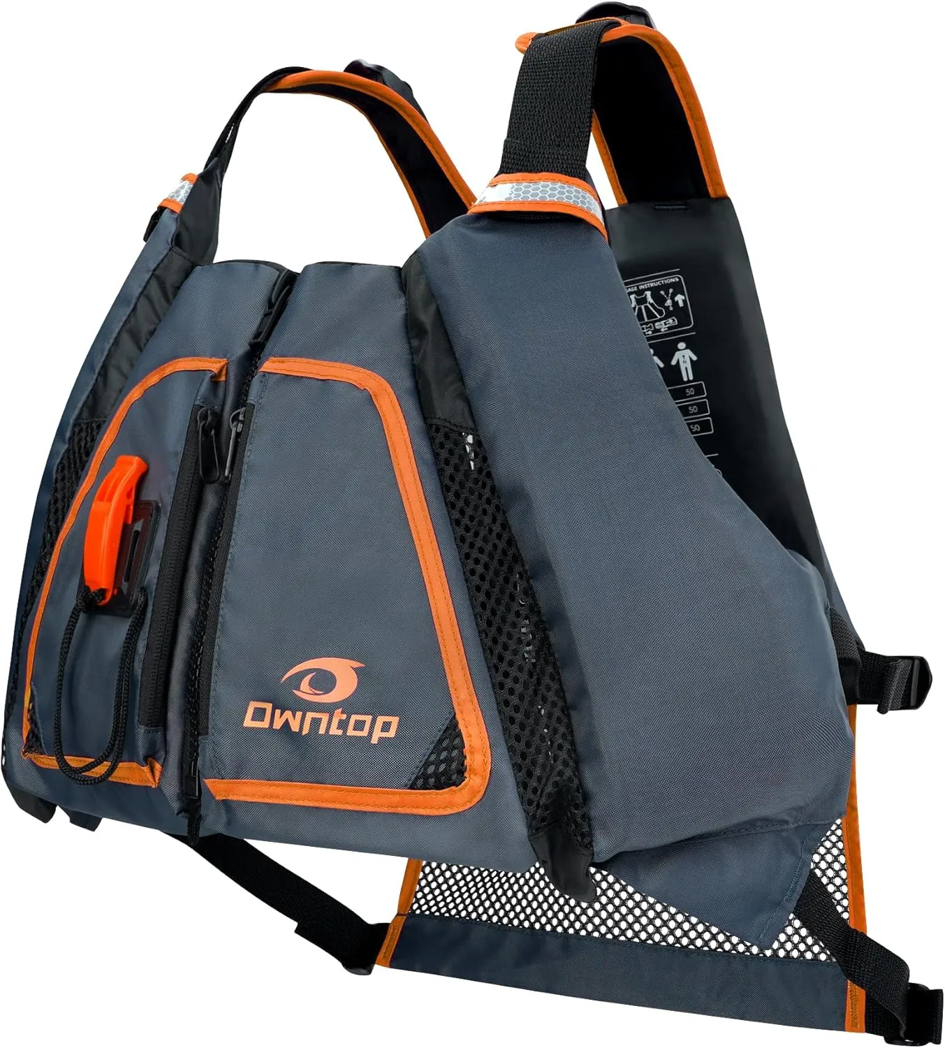 Owntop Adult Swim Vest | Excellent Buoyancy | High Mesh Back | Float Jacket for Kayaking, Boating, Fishing, Paddle Sports