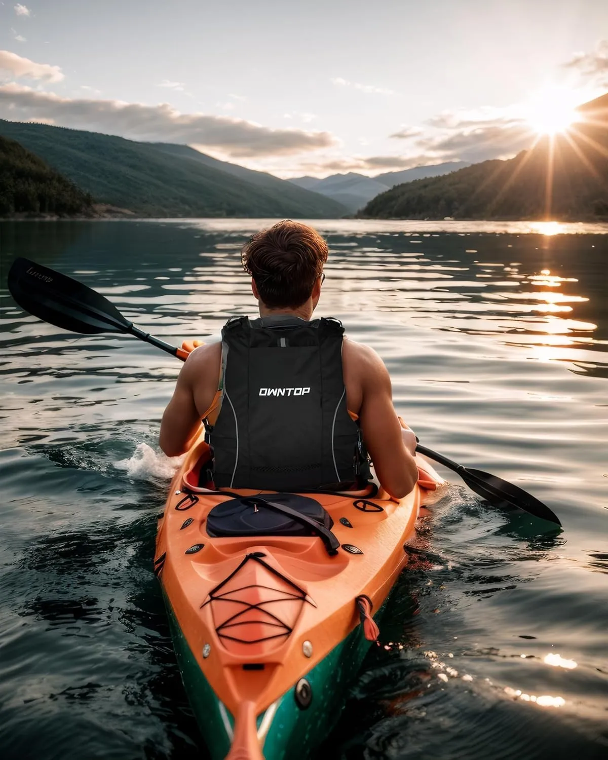 Owntop Swim Jacket Adult Youth | Hydration Pack | Dual Mesh Pockets | Attached Whistle | Ultra-Thin for Freer Movement | Kayak, Boating, Fishing, All Watersports