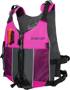 Owntop Swim Jacket Adult Youth | Hydration Pack | Dual Mesh Pockets | Attached Whistle | Ultra-Thin for Freer Movement | Kayak, Boating, Fishing, All Watersports