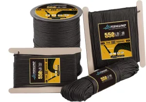 Paracord 550 lb, 7 Strand Type III Paracord Rope 250ft 4mm, High Strength Nylon Parachute Cord for Camping, Survival, Tactical and Hiking, Black