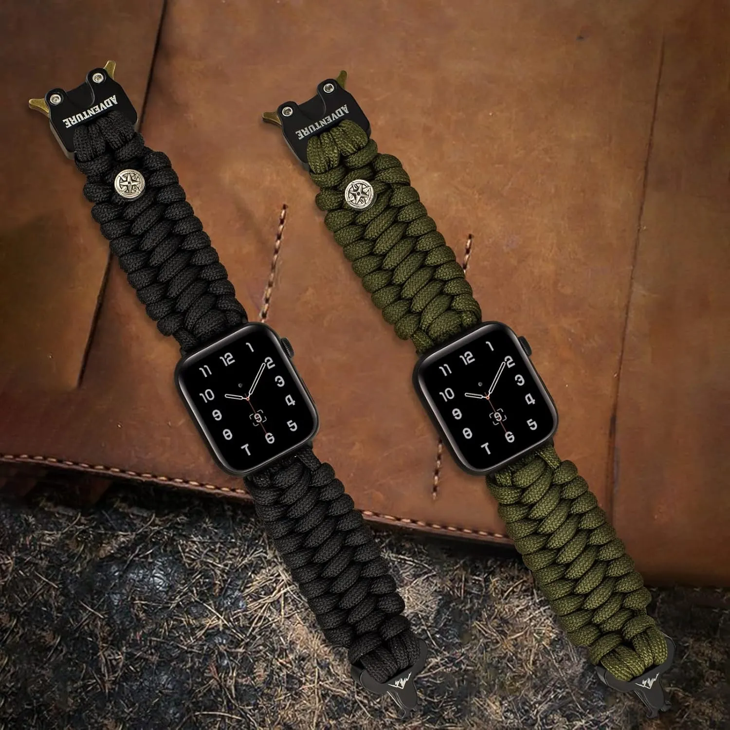 Paracord Band Compatible with Apple Watch Band 38mm 40mm 41mm 42mm 44mm 45mm for Men，Survival Military Tactical Paracord Weave Wristband Compatible for iWatch Series SE 7/6/5/4/3/2/1