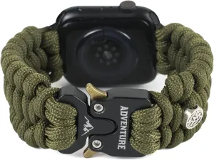 Paracord Band Compatible with Apple Watch Band 38mm 40mm 41mm 42mm 44mm 45mm for Men，Survival Military Tactical Paracord Weave Wristband Compatible for iWatch Series SE 7/6/5/4/3/2/1