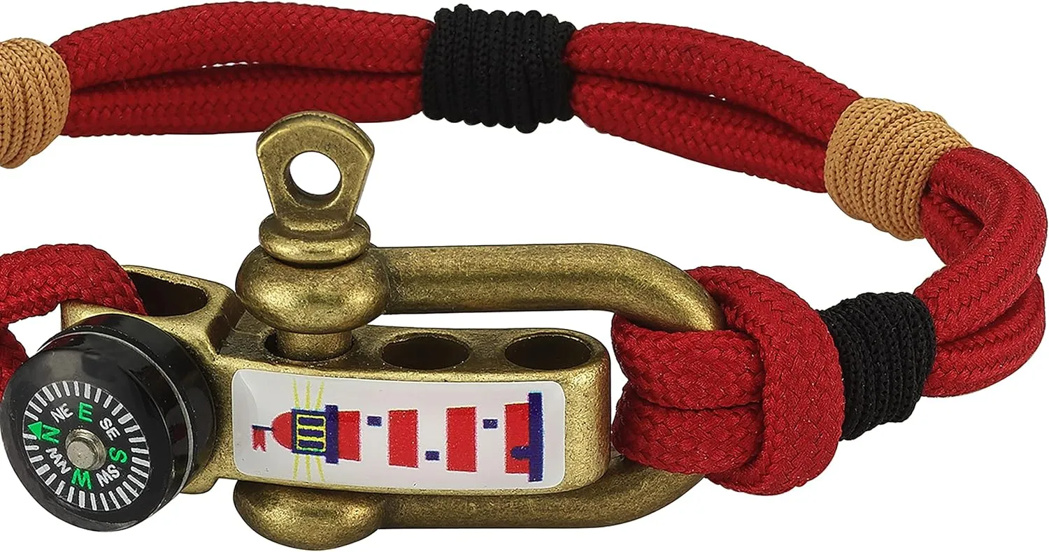 Paracord Men Bracelet Multi Style Adjustable Antic Anchor Premium Durable Mens Bracelet Resistant Waterproof Survival Paracord Handmade Nautical Wristband for Men Women