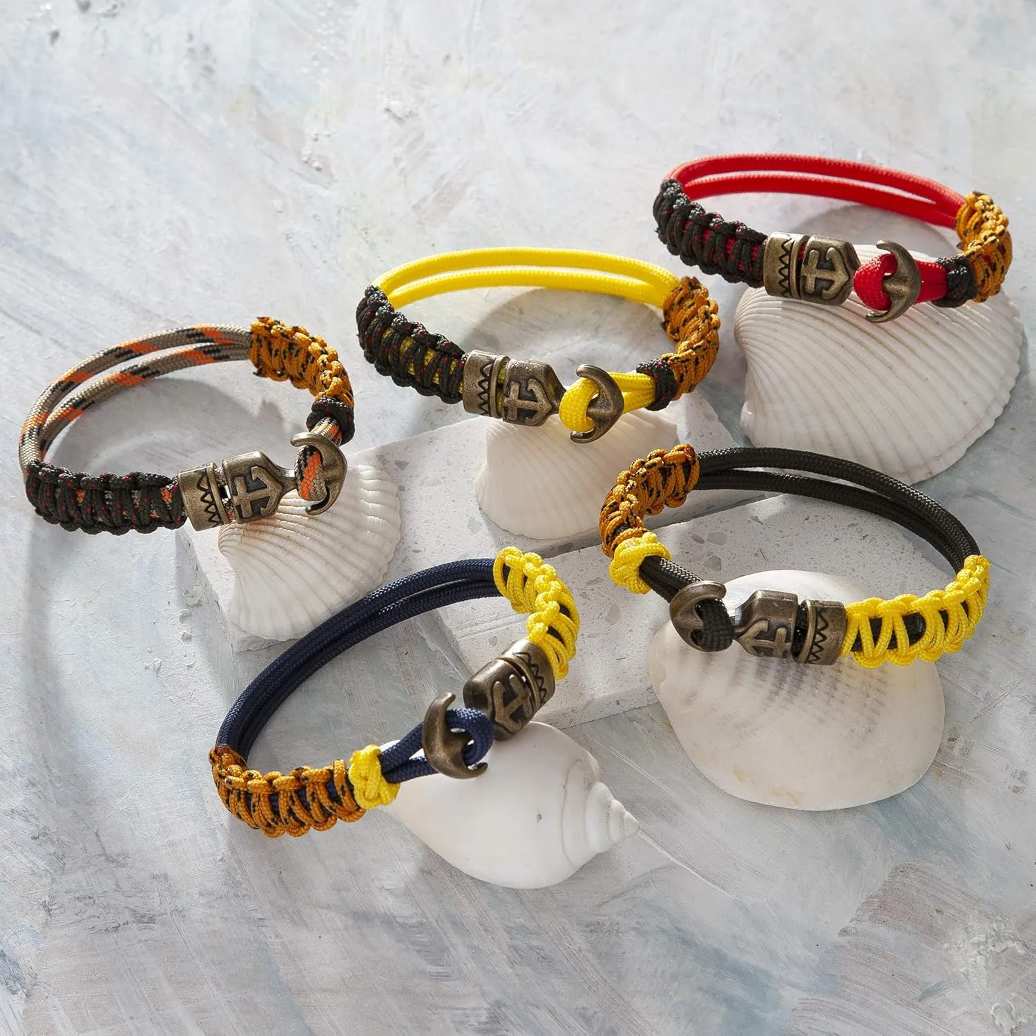 Paracord Men Bracelet Multi Style Adjustable Antic Anchor Premium Durable Mens Bracelet Resistant Waterproof Survival Paracord Handmade Nautical Wristband for Men Women
