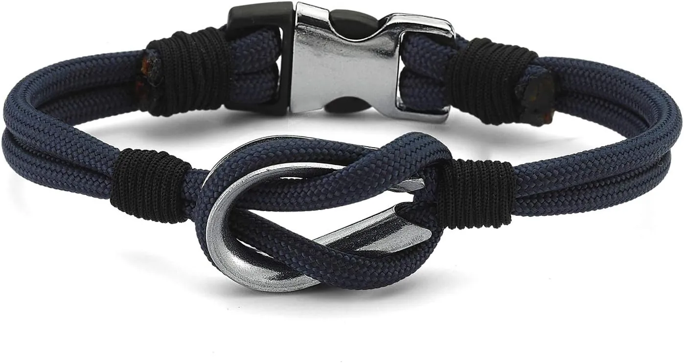 Paracord Men Bracelet Multi Style Adjustable Antic Anchor Premium Durable Mens Bracelet Resistant Waterproof Survival Paracord Handmade Nautical Wristband for Men Women