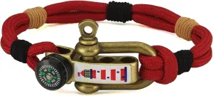 Paracord Men Bracelet Multi Style Adjustable Antic Anchor Premium Durable Mens Bracelet Resistant Waterproof Survival Paracord Handmade Nautical Wristband for Men Women