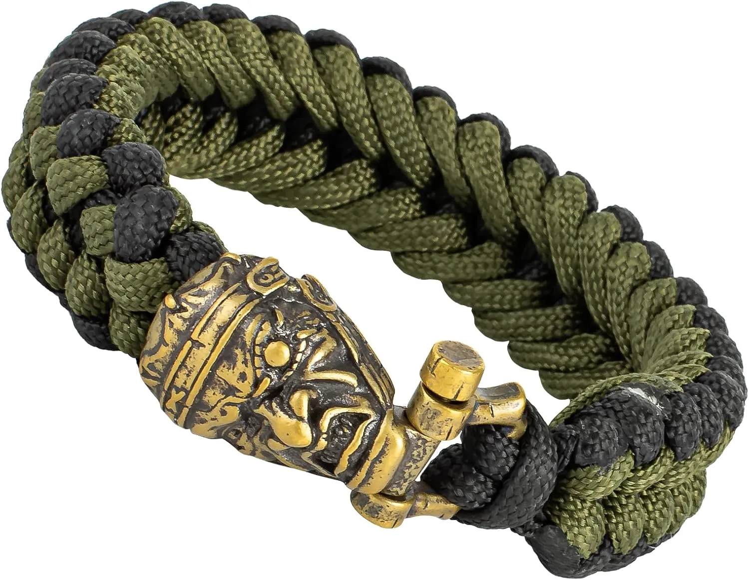 Paracord Survival Bracelet for Men and Women, Handmade Woven Tactical Style with Cool Brass Buckle Bracelet, Suitable for Hiking and Outdoor Activities