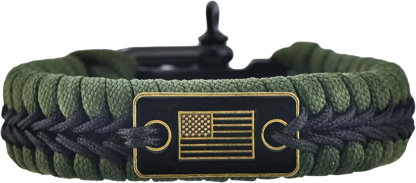 Paracord Survival Bracelet with Bow Shackle for Camping and Emergency