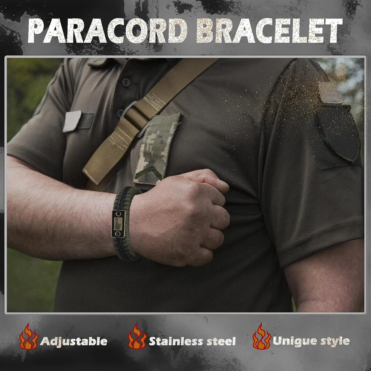 Paracord Survival Bracelet with Bow Shackle for Camping and Emergency