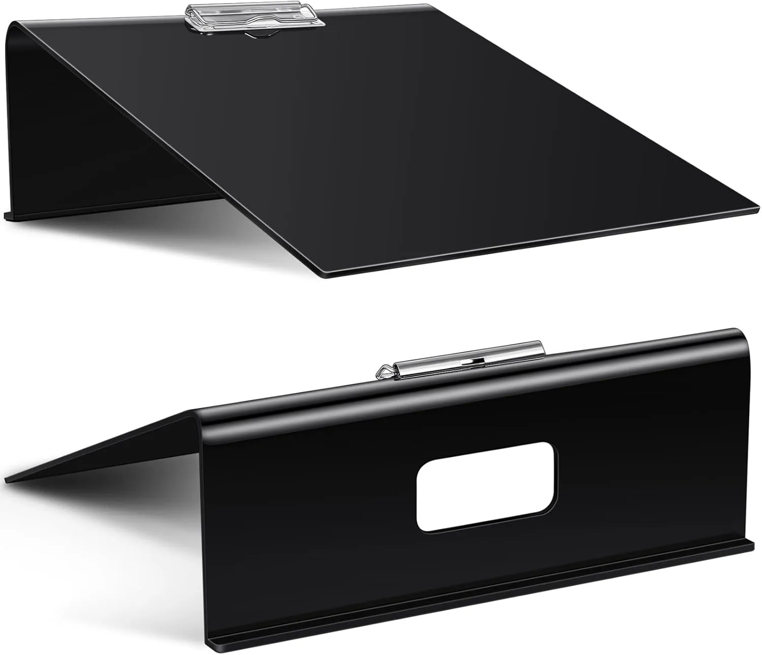 Pasimy 2 Pcs Folding Slant Board for Writing 13 x 13 Inch Large Sloped Clipboard for Writing to Improve Handwriting Legibility Reading Drawing Great As Classroom Tool(Black)