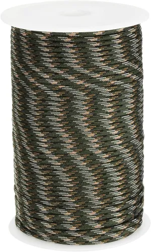 PATIKIL 328 Feet Paracord Rope 550lb, 7 Strand Parachute Cord 4mm Paracord Lanyard Spool Cord for Survival Bracelet Tent Camping, Hiking, DIY Projects, Forest Camo