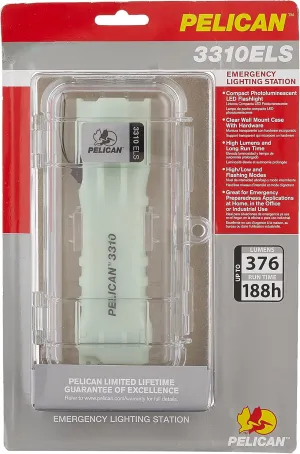 Pelican 3310ELS Emergency LED Flashlight with Case (Photo Luminescent Body)