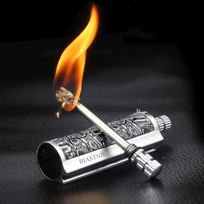Permanent Match Matchstick Fire Starter - 2 Pack, Keychain Flint Metal Immortal Lighter, Kerosene Refillable Flint Lighter for Camping Hiking