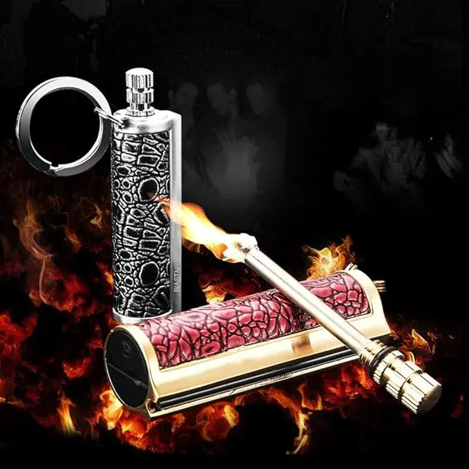 Permanent Match Matchstick Fire Starter - 2 Pack, Keychain Flint Metal Immortal Lighter, Kerosene Refillable Flint Lighter for Camping Hiking