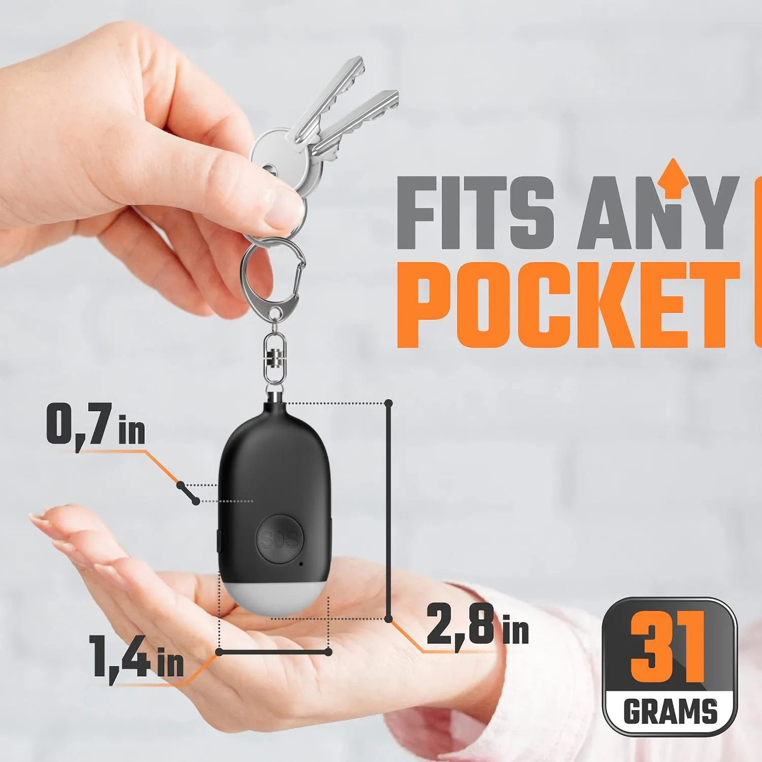 Personal Alarm Keychain for Women Self Defense - USB Rechargeable 130 dB Loud Safety Siren Whistle with LED Light – Panic Button or Pull Pin Alert Device Key Chain by WETEN (Black)