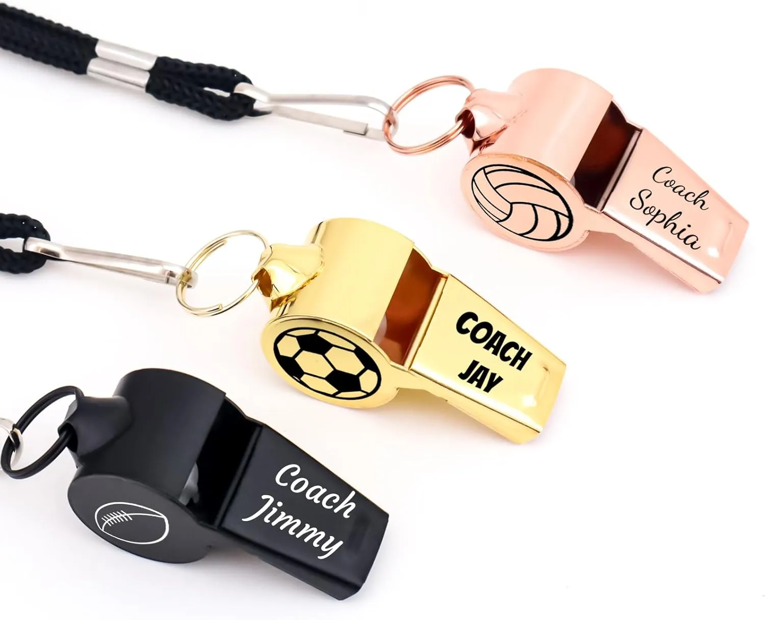 Personalized Coach Whistle Custom Name Whistle with Gift Box Engraved Text on Three Sides Customized Gift Whistle for Coach Referee Teacher Gift for Coach Christmas Coach Gift