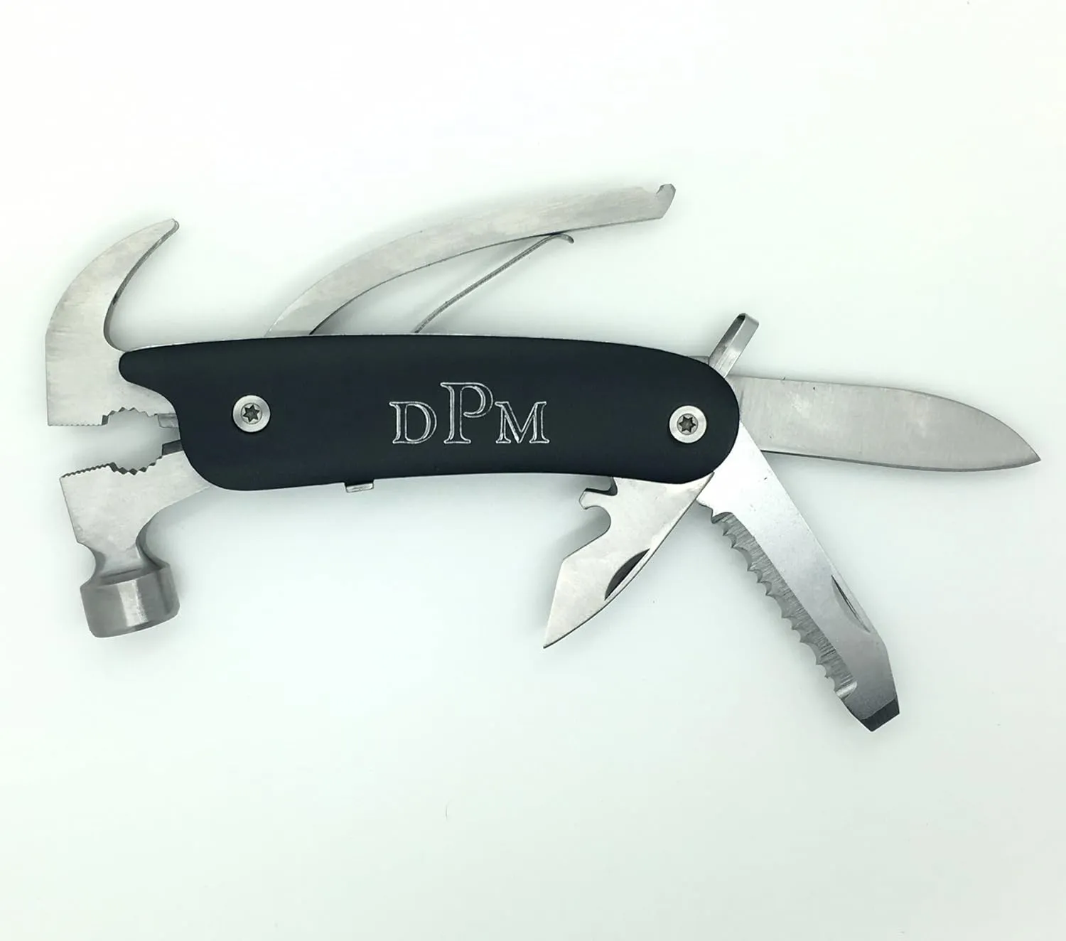 Personalized Engraved Hammer Shaped Folding Metal Multi Tool in Gift Box