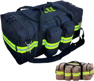 Personalized Firefighter Equipment Duffel Bag, Custom Name Gear Bag With Shoulder Straps, Large Fire Safety Storage Bag, Firefighting Gift