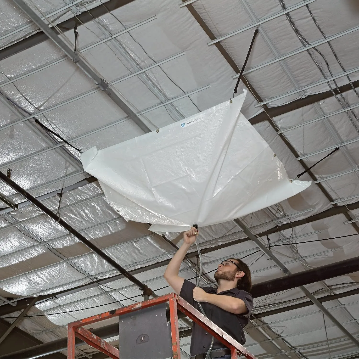 PIG Roof Leak Diverter Tarp - 5' x 5' - Translucent - TLS462-TR