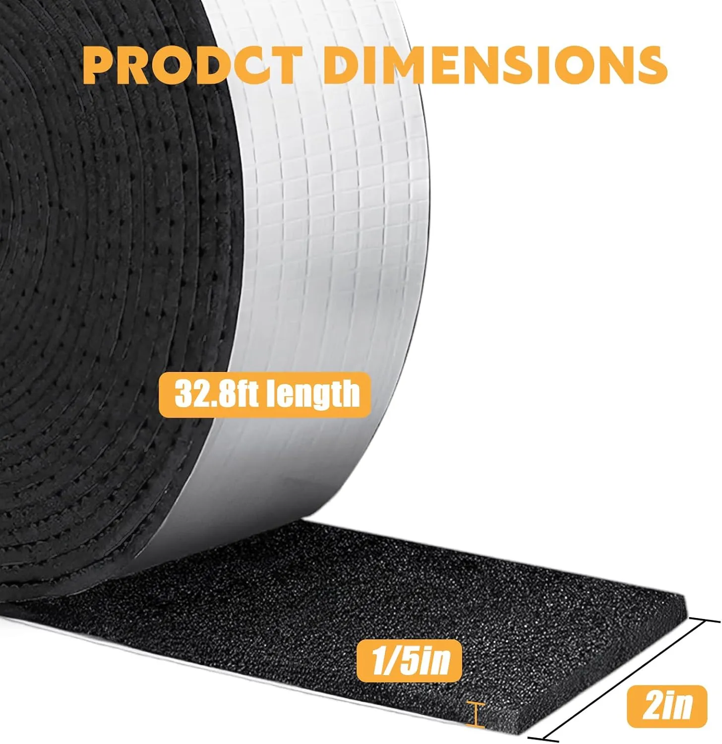 Pipe Insulation Wrap Foam Tube 2" W x 33 FT Self Adhesive Outdoor Foam and Foil Water Pipes Insulation Wrap for Winter