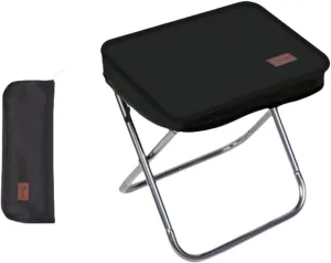 Pocket Handbag Stool，Pencil Bag Folding Stool for Sketching, Camping, Horse Tying, Fishing, Tourism, Leisure, Outdoor Small Stool(Black,Small)
