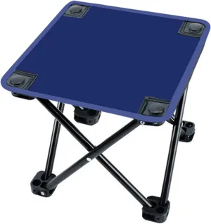 Portable Camping Stool Camp Stool Folding Stool 11 inch Lightweight Compact Foldable Footstool for Lawn Garden, Dark Blue