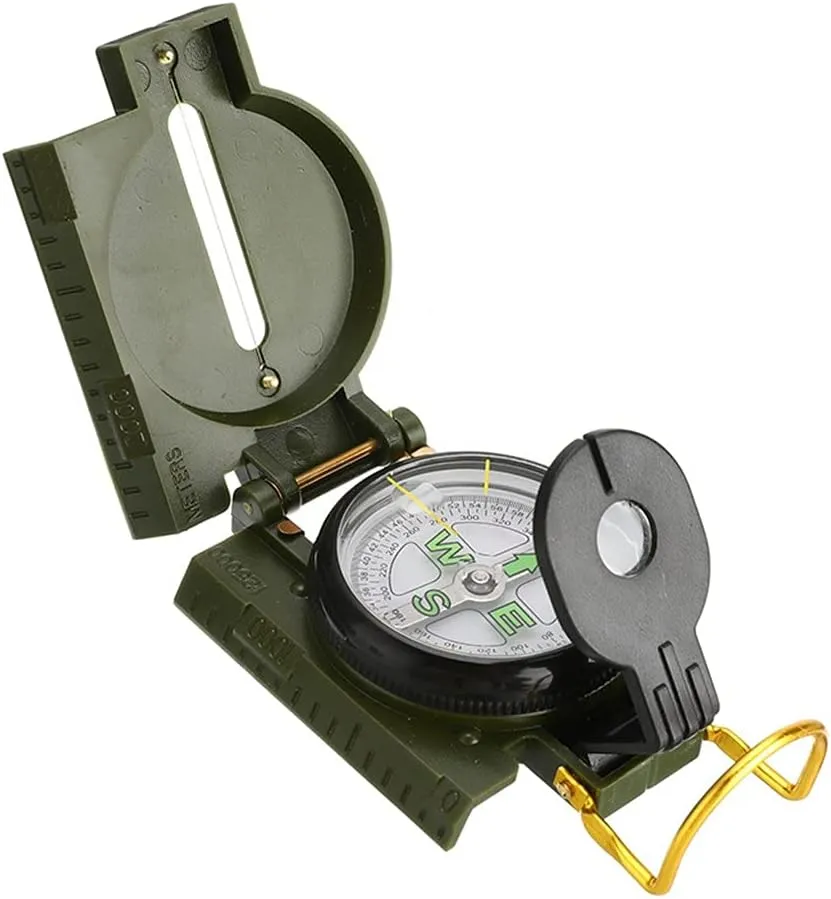 Portable Compass Outdoor Camping Folding Lens Compass Survival Precise Pointing Expedition Tools