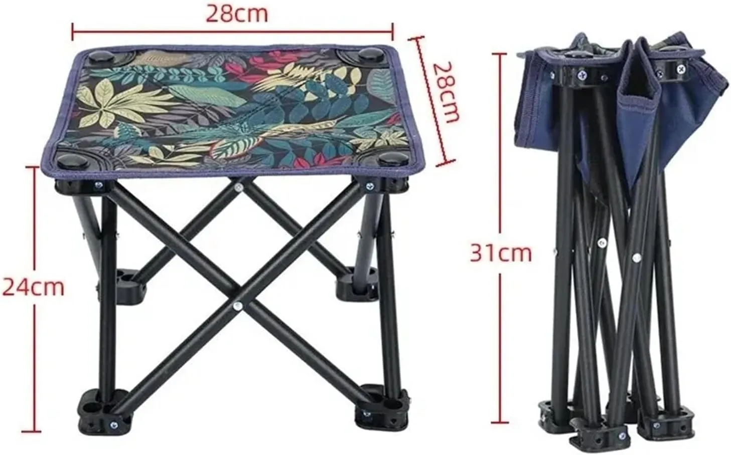 Portable Folding Camping Chair Outdoor Leisure Travel Fishing Picnic Small Flat Bench Foldable Stool for Camping Hiking(Blue)