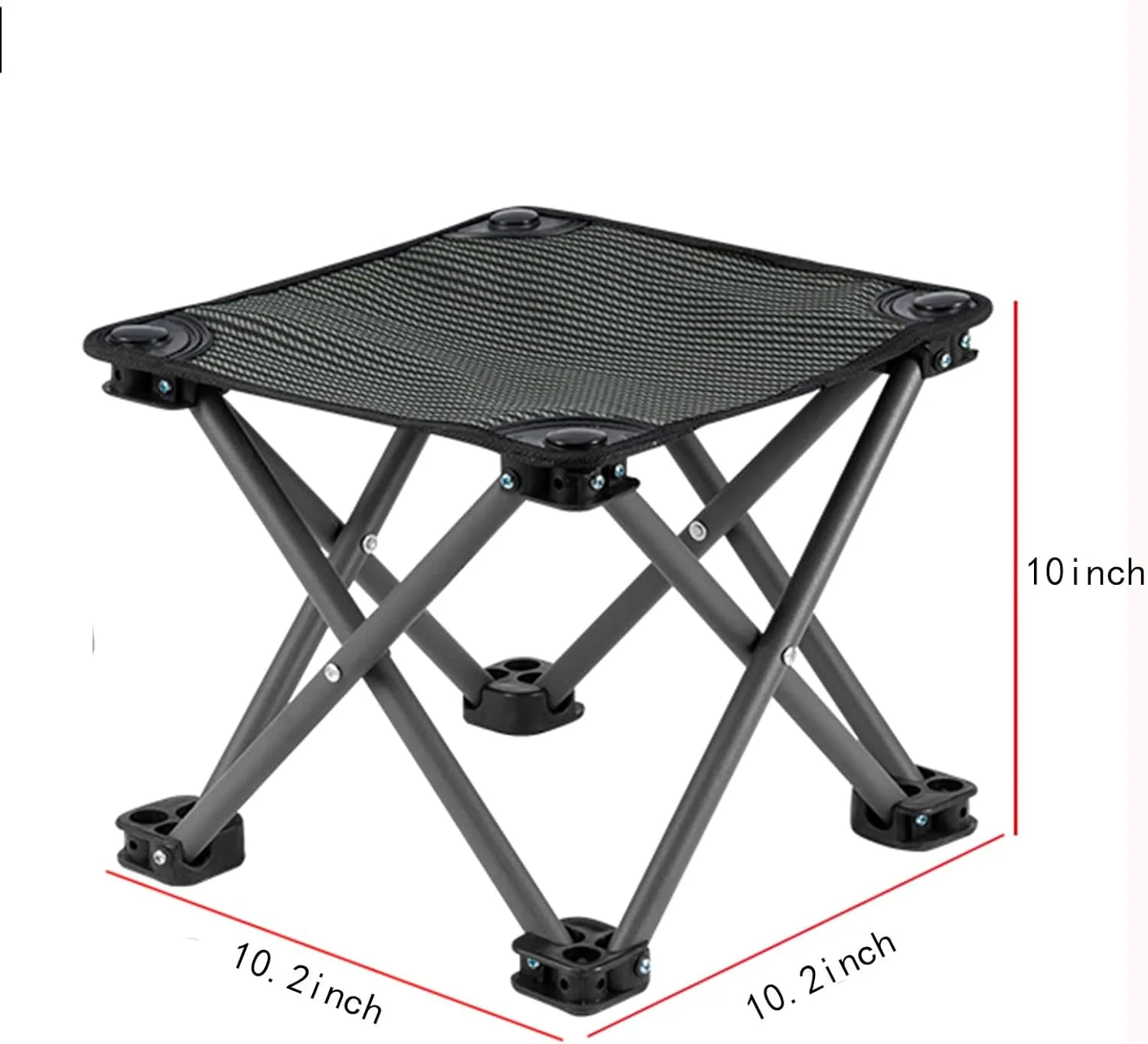Portable Folding Camping Stool Portable Folding Stool for Outdoor Camping Walking Hiking Fishing with Carry Bag. (Black)