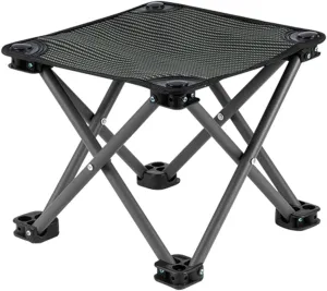 Portable Folding Camping Stool Portable Folding Stool for Outdoor Camping Walking Hiking Fishing with Carry Bag. (Black)