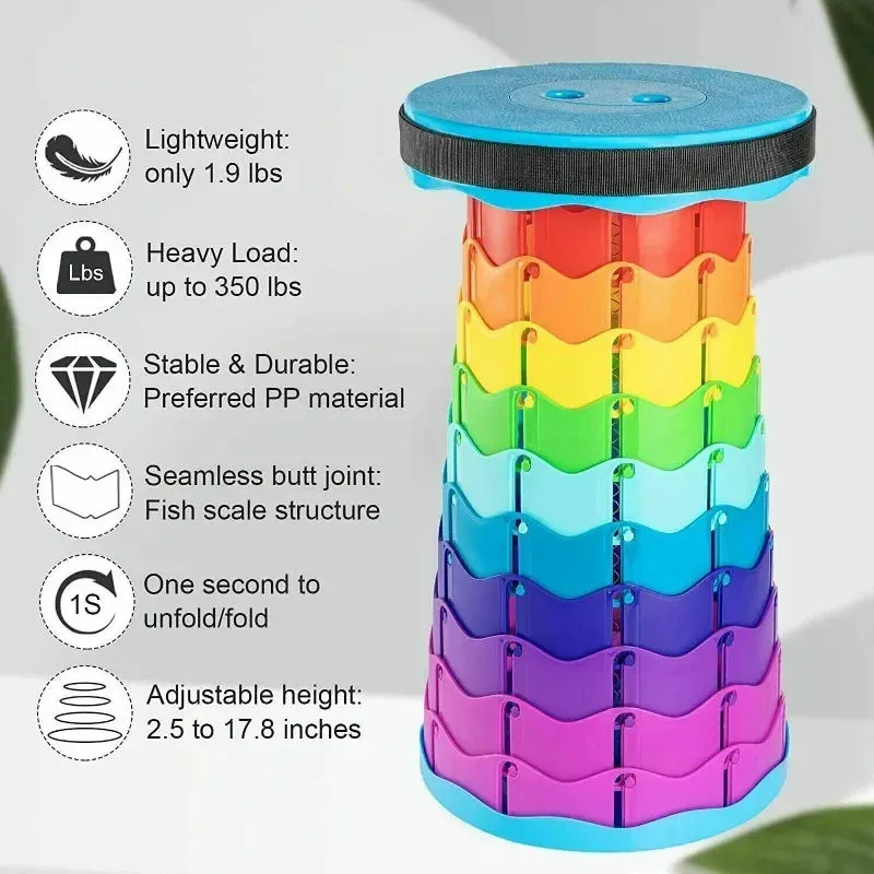 Portable Folding Fishing Chair Outdoor Camping Retractable Stool Outdoor Foldable Camping Chair Portable Beach Chair, Folding Chair for Hiking Fishing Travel BBQ