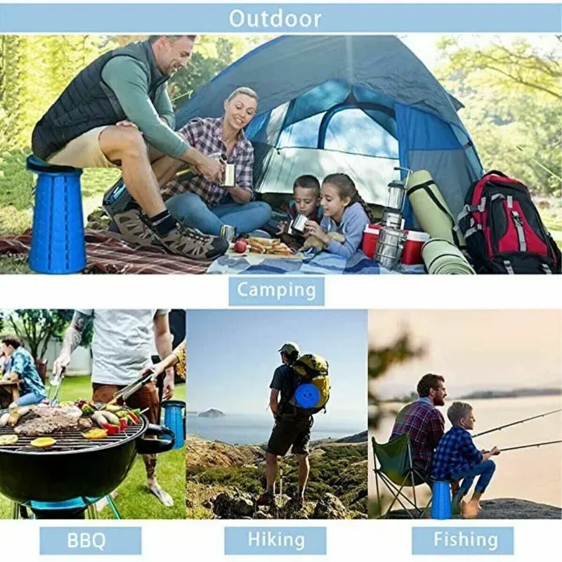 Portable Folding Fishing Chair Outdoor Camping Retractable Stool Outdoor Foldable Camping Chair Portable Beach Chair, Folding Chair for Hiking Fishing Travel BBQ