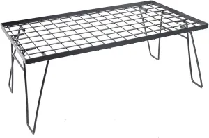 Portable Folding Grill Table Outdoor Camping with Mesh Tabletop Metal Grid Small Easy for Storage Patio Picnic BBQ Garden Dining-Single-mesh-Table