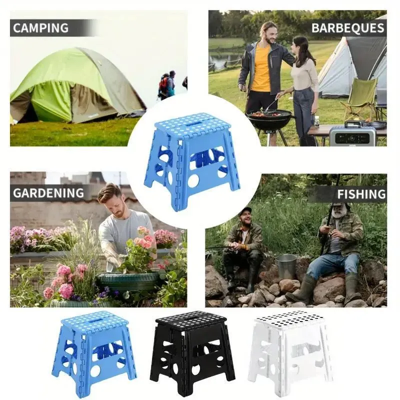 Portable Folding Plastic Stool Lightweight Collapsible Chair for Outdoor Travel