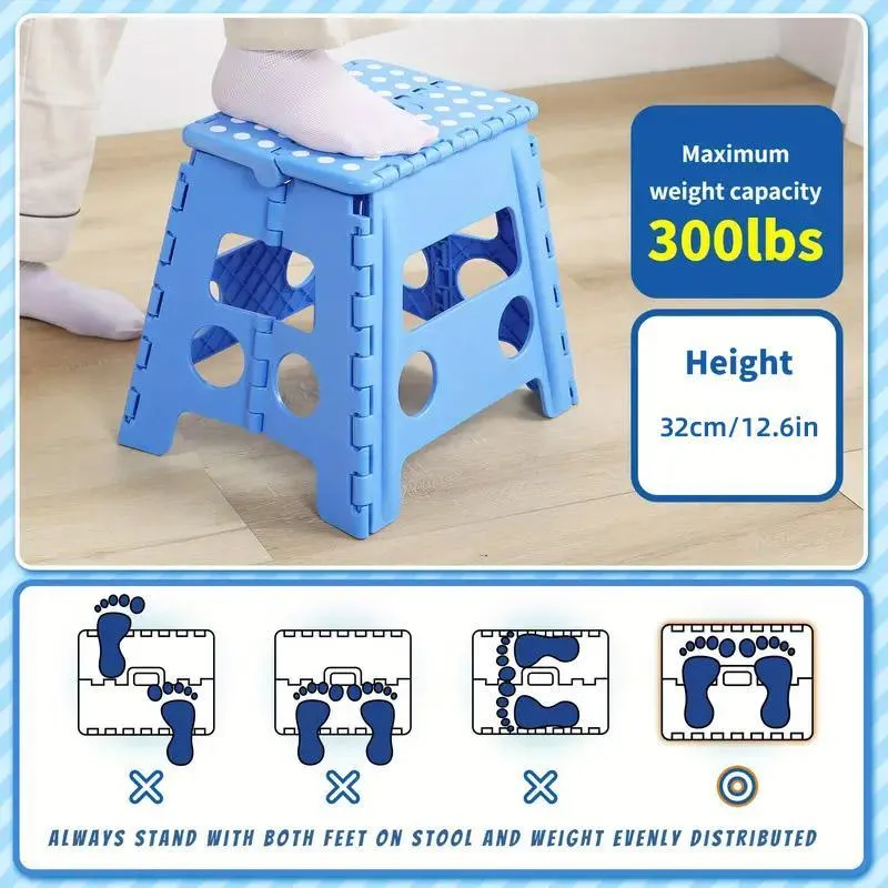 Portable Folding Plastic Stool Lightweight Collapsible Chair for Outdoor Travel