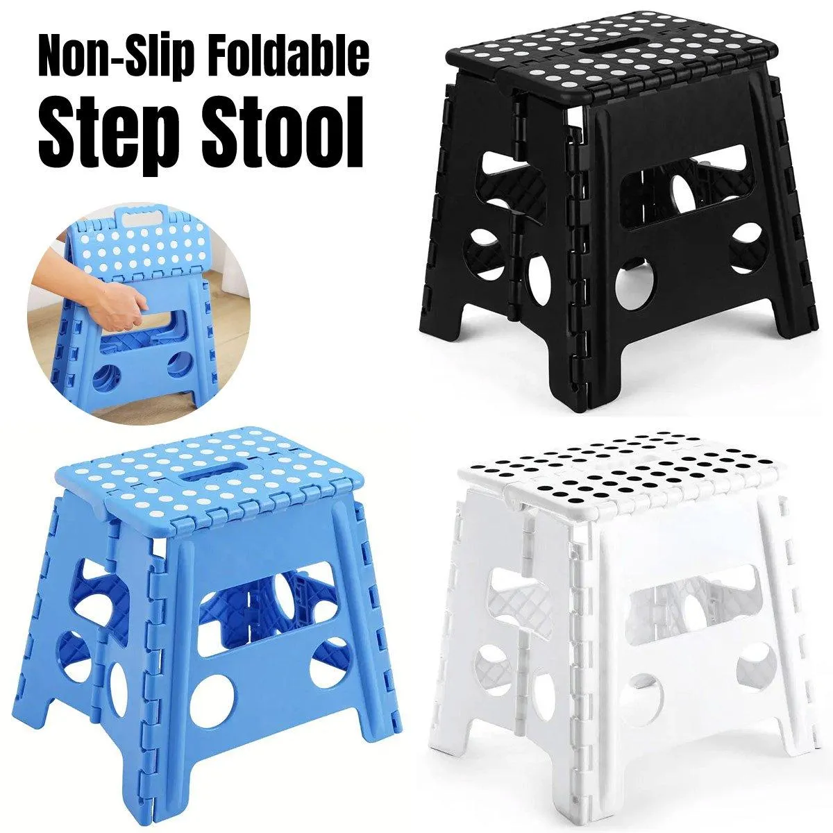 Portable Folding Plastic Stool Lightweight Collapsible Chair for Outdoor Travel