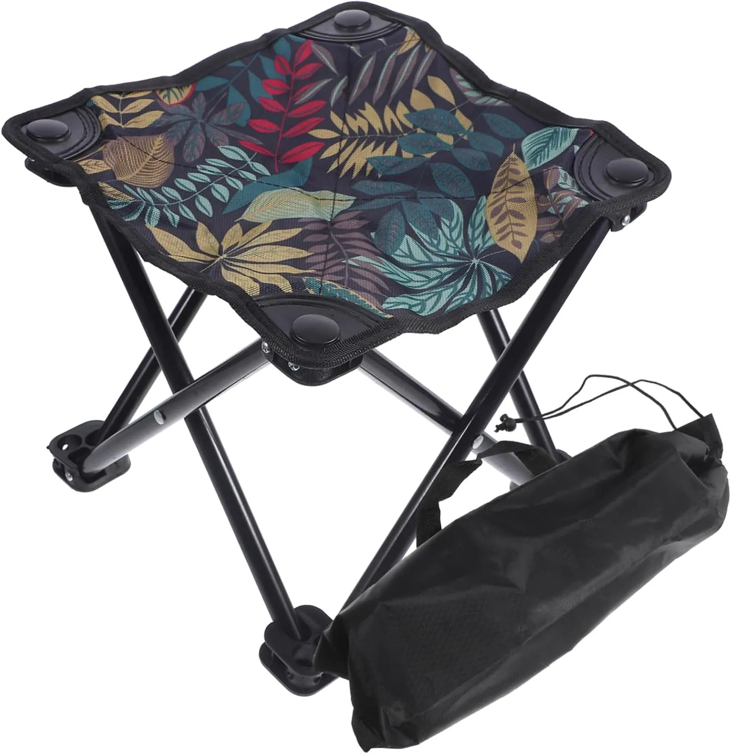 Portable Folding Stool Camping Folding Chair for Outdoor Hiking BBQ Fishing Compact Stool Sturdy Bracket Oxford Cloth Easy to Carry