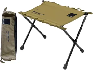 Portable Folding Stool Camping Stool Aluminum Alloy Frame Footrest Folding Chair for BBQ Barbecue Festival Traveling Picnic, Khaki