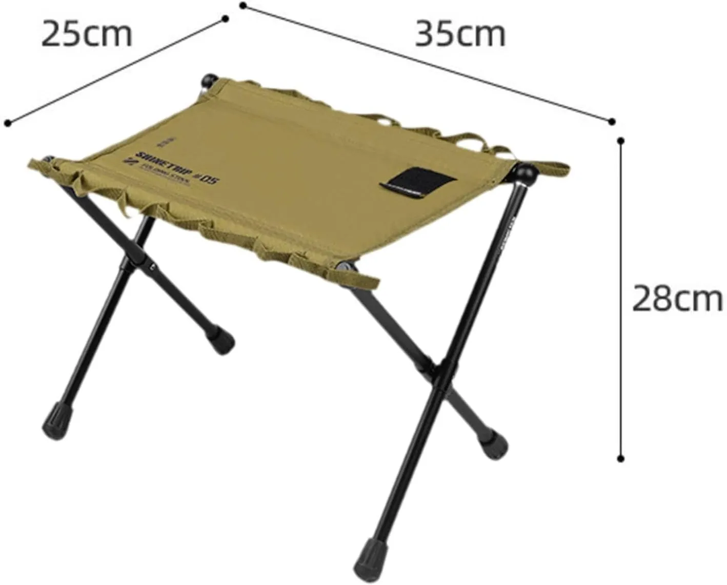 Portable Folding Stool Camping Stool Aluminum Alloy Frame Footrest Folding Chair for BBQ Barbecue Festival Traveling Picnic, Khaki
