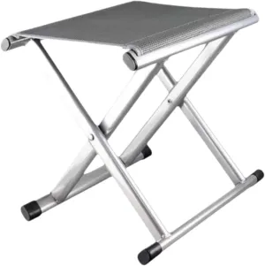 Portable Folding Stool Camping Stool Compact Metal Frame Foldable Stool Recliner Foot Rest for Patio Beach Yard Travel Hiking, L
